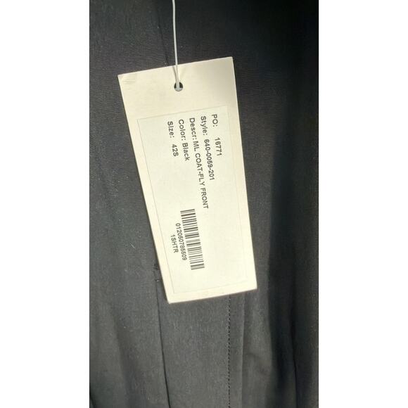 Twinhill Coat Mens 42S Black Hooded Fly Front Thinsulate Lined Overcoat Jacket - Picture 4 of 14